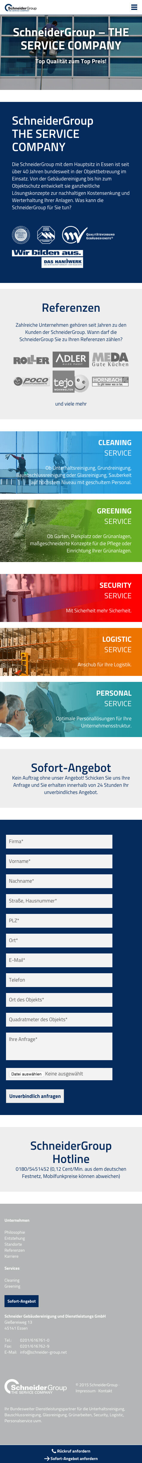 Schneider Group Responsive Internetseite